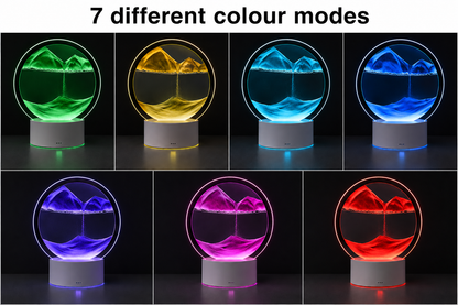 LED Moving Sand Art Table Lamp USB or Battery Powered