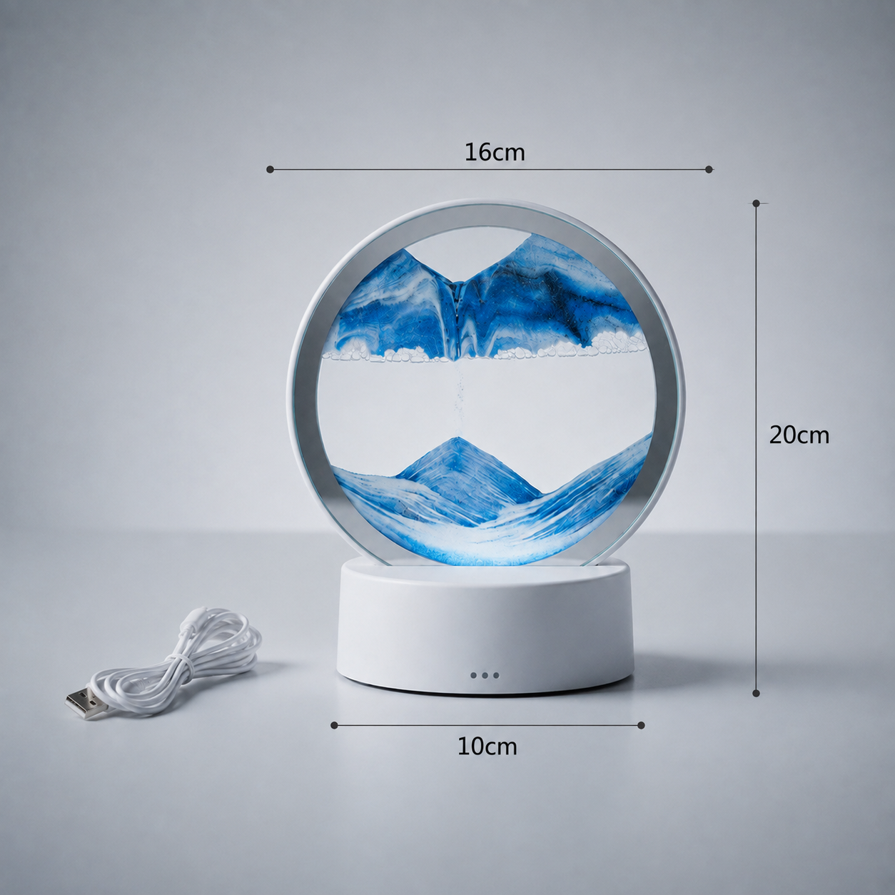 LED Moving Sand Art Table Lamp USB or Battery Powered