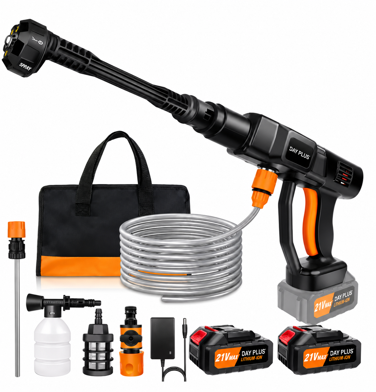 Powerful Cordless Portable Pressure Washer with 4.0Ah Battery and 6-In-1 Nozzle