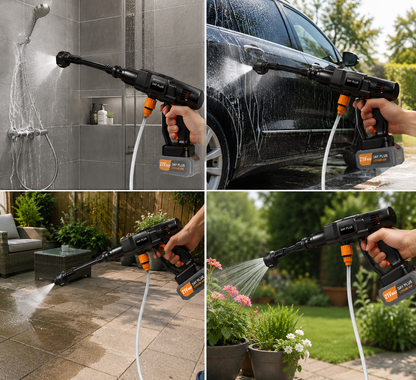 Powerful Cordless Portable Pressure Washer with 4.0Ah Battery and 6-In-1 Nozzle