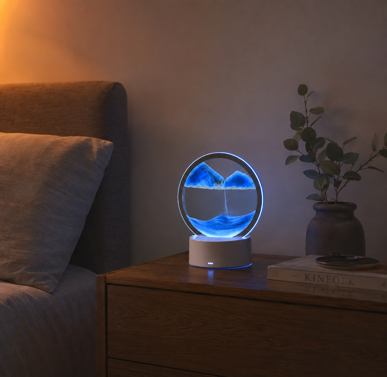 LED Moving Sand Art Table Lamp USB or Battery Powered