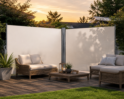 Double-Sided Retractable Privacy Screen 600 x 180 Cm with Easy Clip Handles
