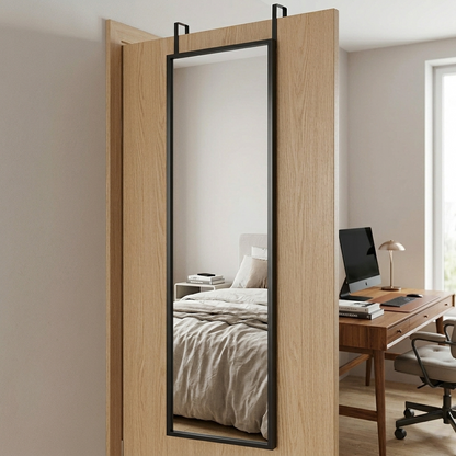 Full Length Door-Mounted Mirror with Height Adjusting Hooks