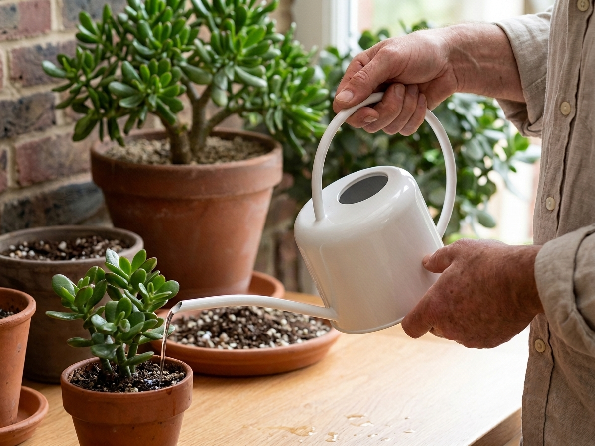Galvanised Steel Watering Can with Narrow Spout in Chalk White