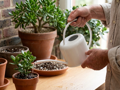Galvanised Steel Watering Can with Narrow Spout in Chalk White
