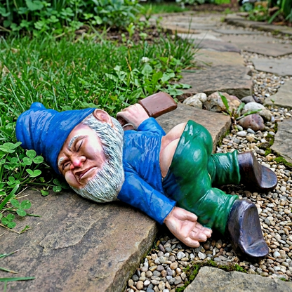 Passed Out Garden Gnome Statue
