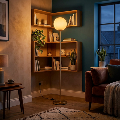 Globe Floor Lamp with Acrylic Lampshade