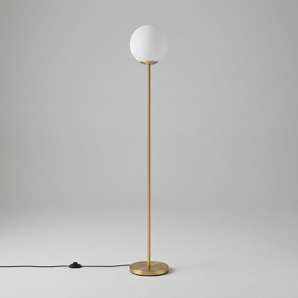 Globe Floor Lamp with Acrylic Lampshade