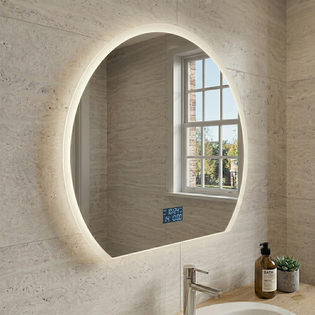 Circle LED Touch Screen Bathroom Mirror