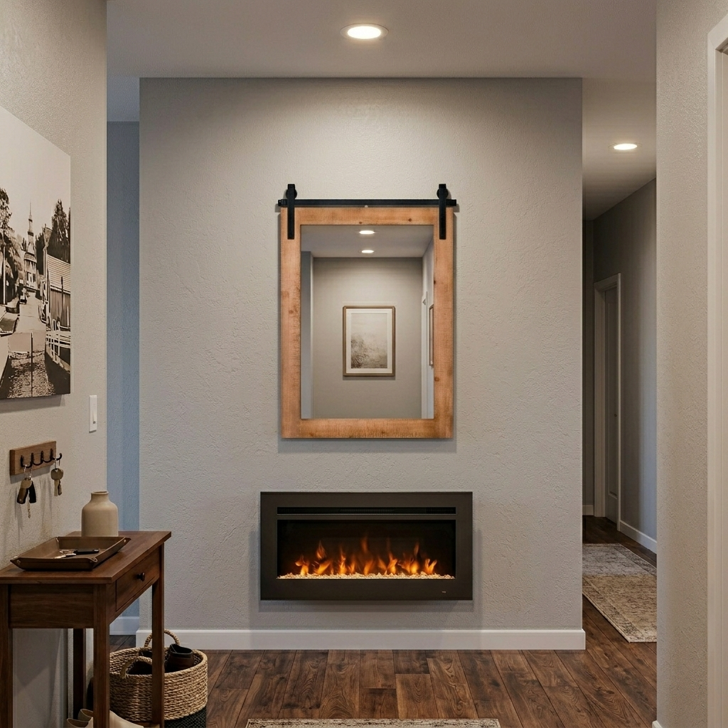 Solid Wood Wall Mounted Mirror