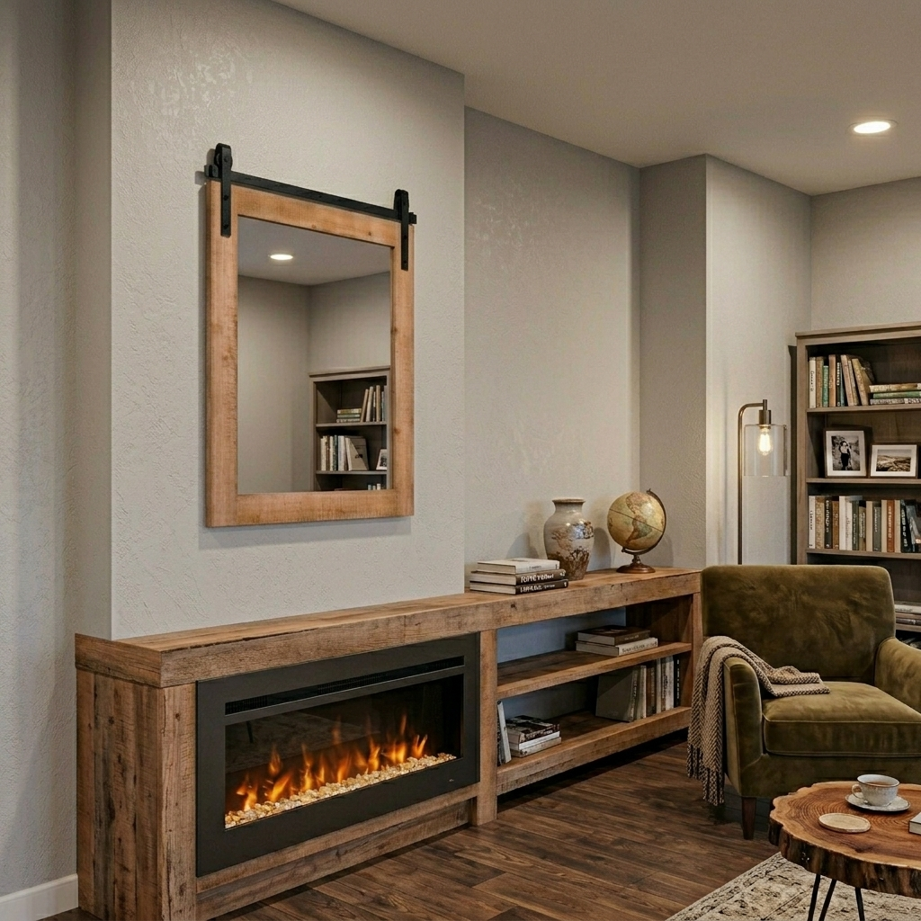 Solid Wood Wall Mounted Mirror