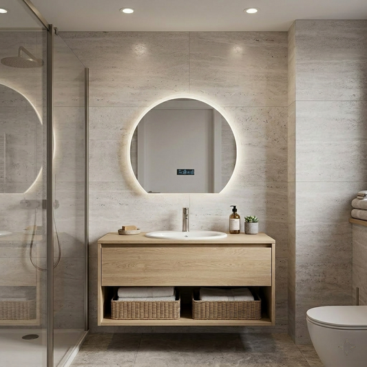 Circle LED Touch Screen Bathroom Mirror