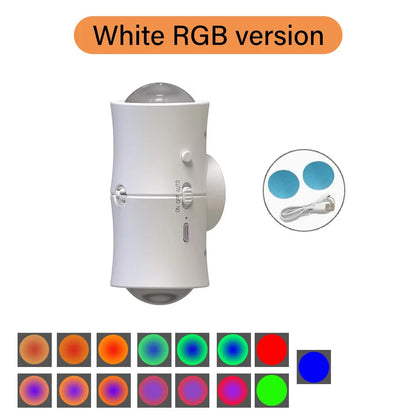 RGB LED Rechargeable Magnetic Night Light with Motion Sensor - Perfect for Cabinets, Hallways, and Stairs