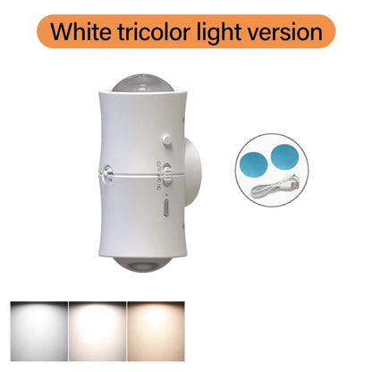 RGB LED Rechargeable Magnetic Night Light with Motion Sensor - Perfect for Cabinets, Hallways, and Stairs