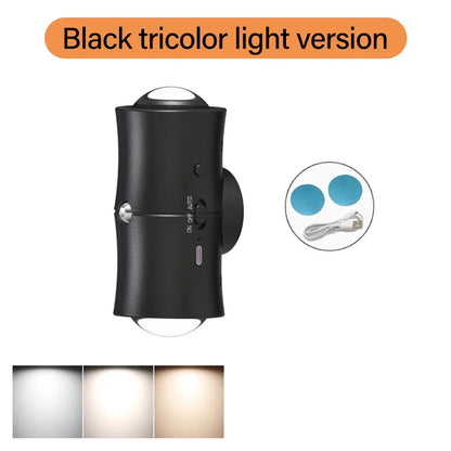 RGB LED Rechargeable Magnetic Night Light with Motion Sensor - Perfect for Cabinets, Hallways, and Stairs