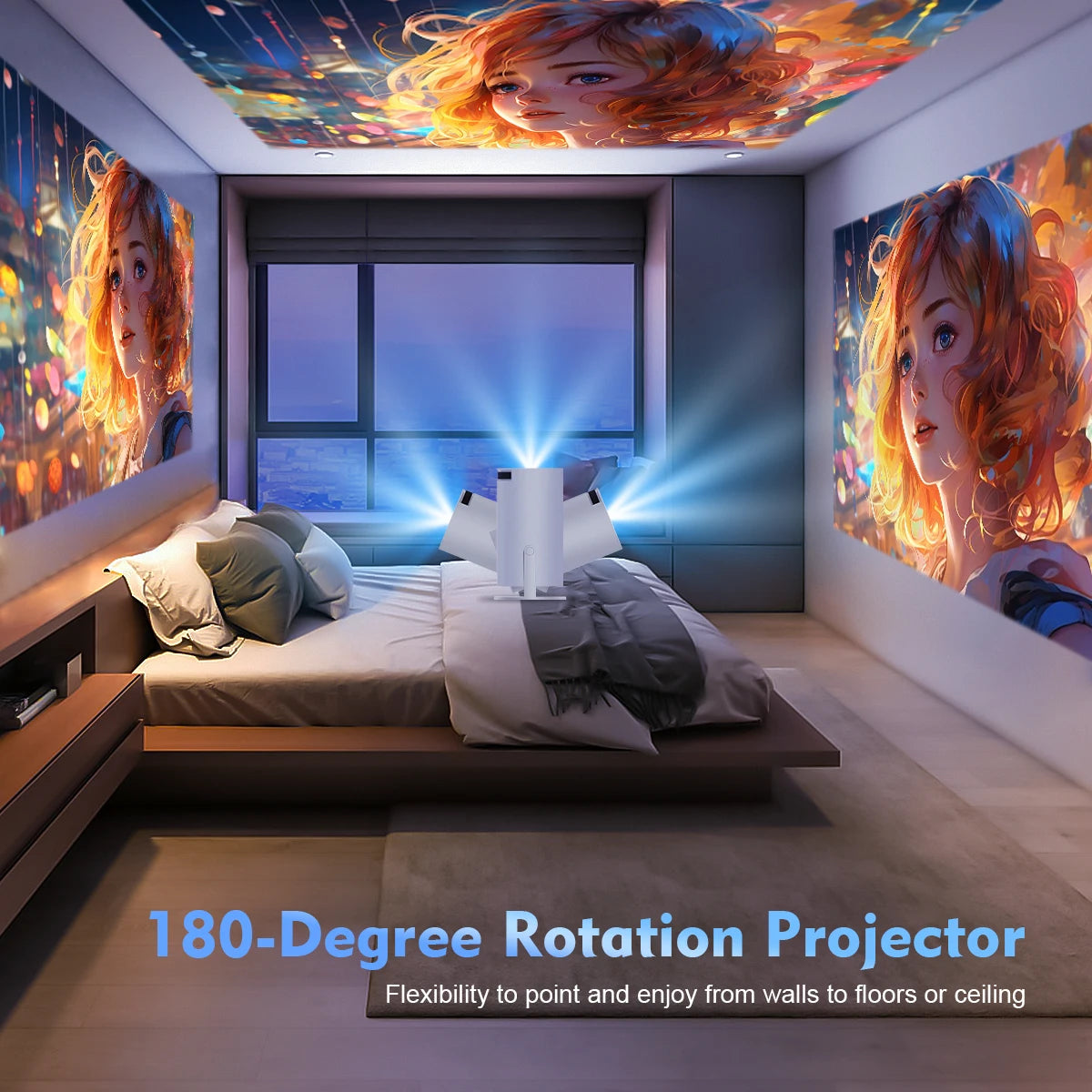 Projector HY300 Pro 8K Android 14 Dual Wifi6 290ANSI Allwinner H726 BT5.0 1080P 1280*720P Home Cinema Outdoor Projetor